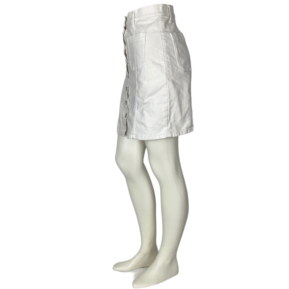 Madewell Patch Pockets Button Front Denim Skirt 26 - image 3